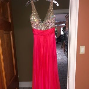 Formal long coral color dress